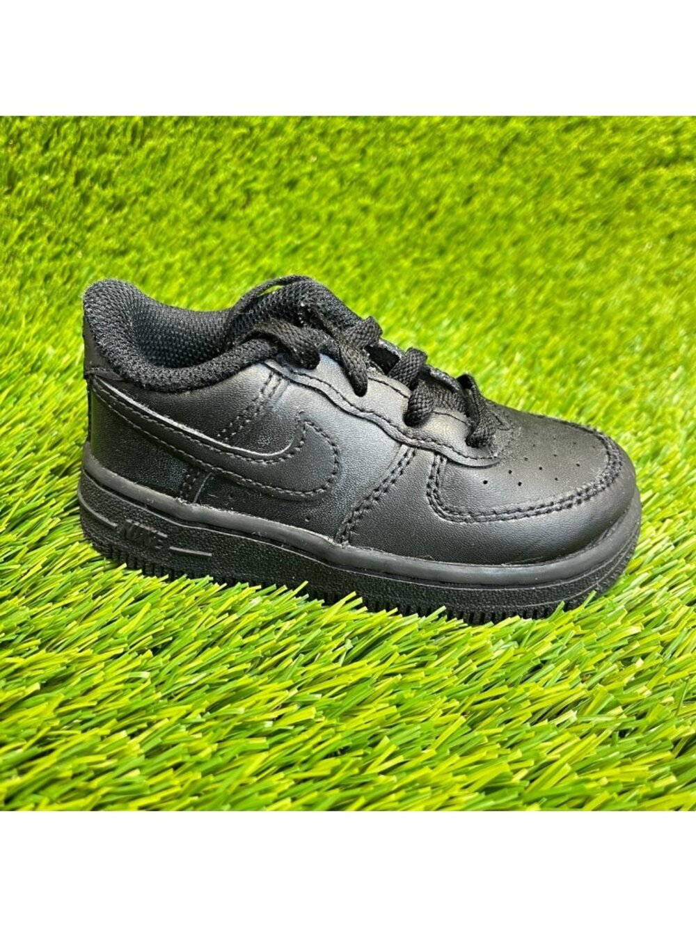 Nike Air Force 1 Low Toddler Size‎ 7C Black Athletic Leather Shoes Sneakers